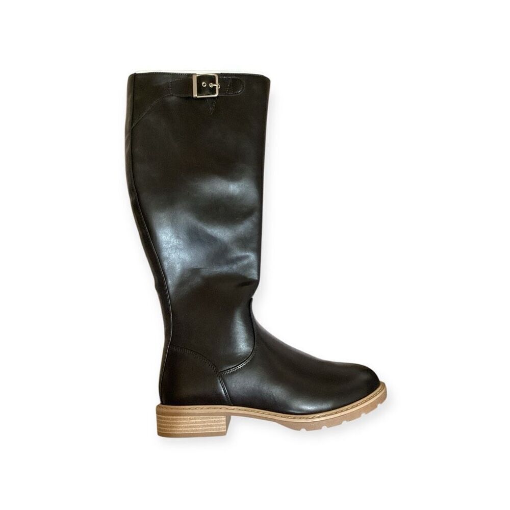 New Time and Tru Women’s Tall Riding Boots in Black Size 8W
